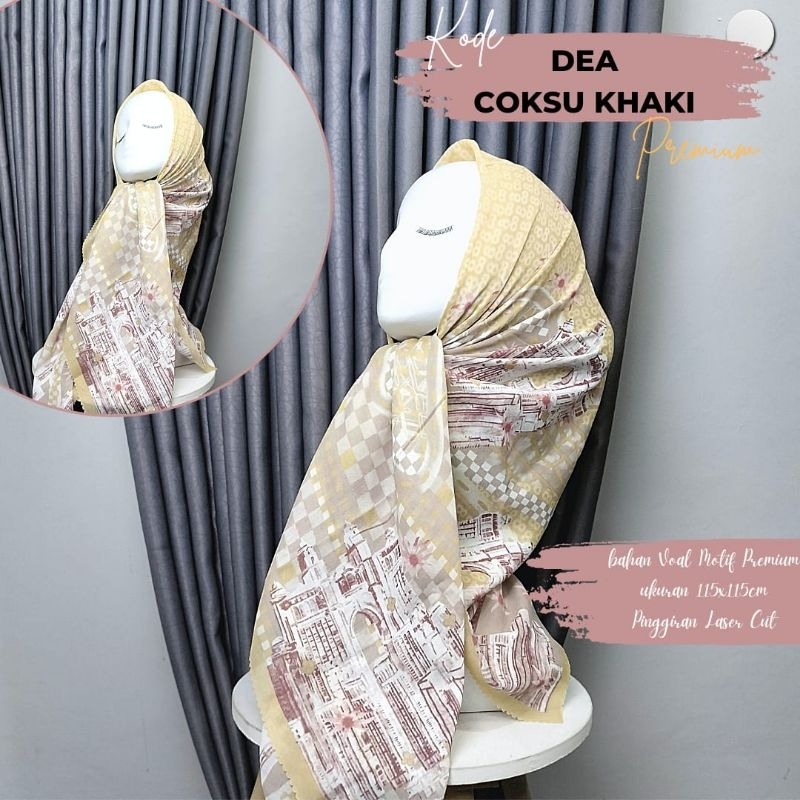 Elzahra hijab segiempat motif Dea bahan voal