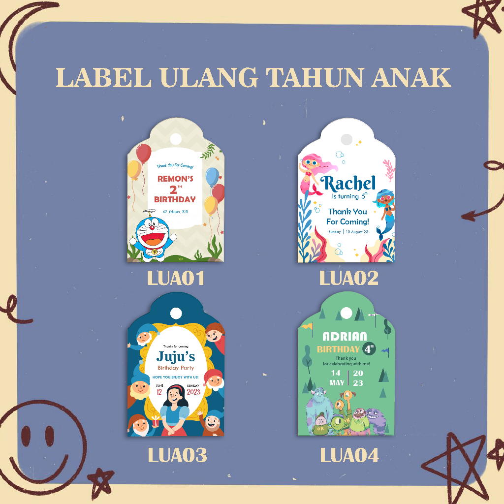 

[mp36] LABEL ULANG TAHUN BIRTHDAY LABEL HANGTAG GIFT BIRTHDAY CARD LABEL ULTAH