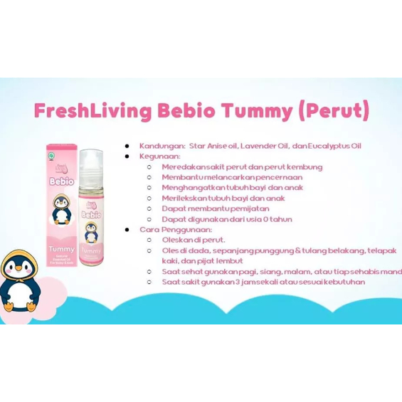 FreshLiving Bebio By Fresh Care Essential Oil 9ml - Flu Pilek Batuk Gatal Perut Kembung Bayi Anak