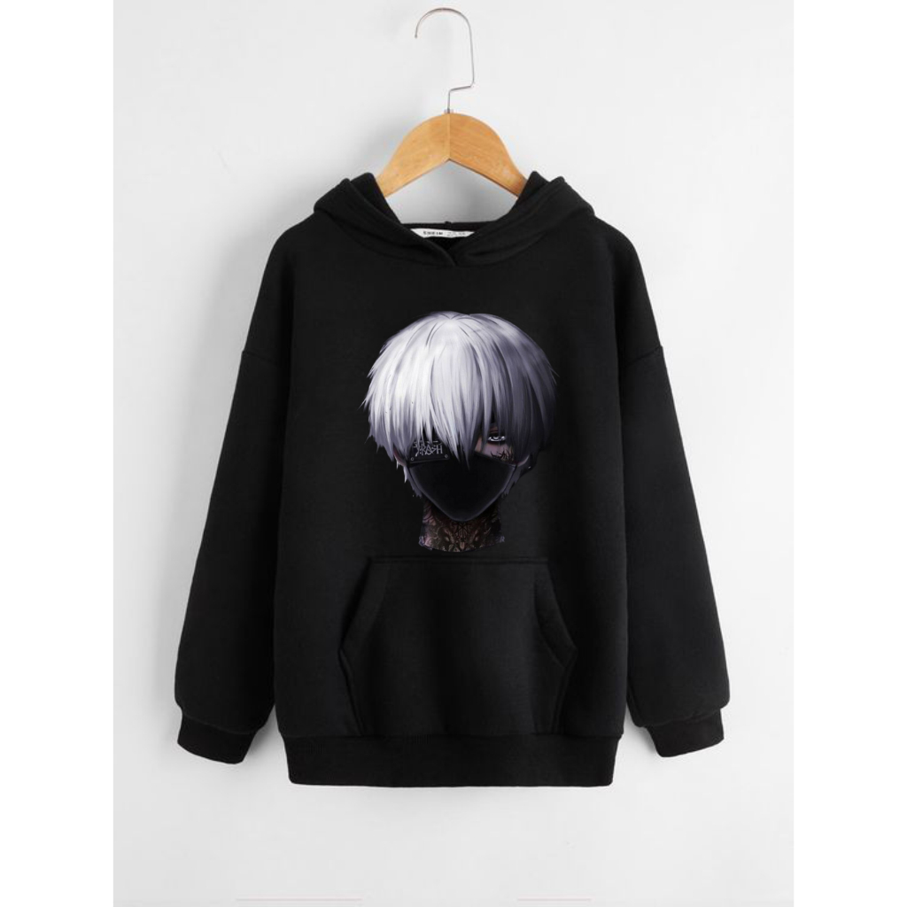 Jaket hoodie anak laki laki perempuan terbaru 2023 sablon KANEKI baju distro original termurah jaket hoodie anak cewek cowok usia 6 tahun s/d 11 tahun keren kekinan trendy bergaya