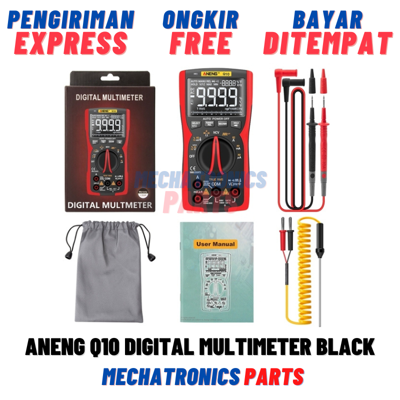 ANENG Q10 Digital Multimeter Black Temperature Avometer Digital Voltage Ampere Tester