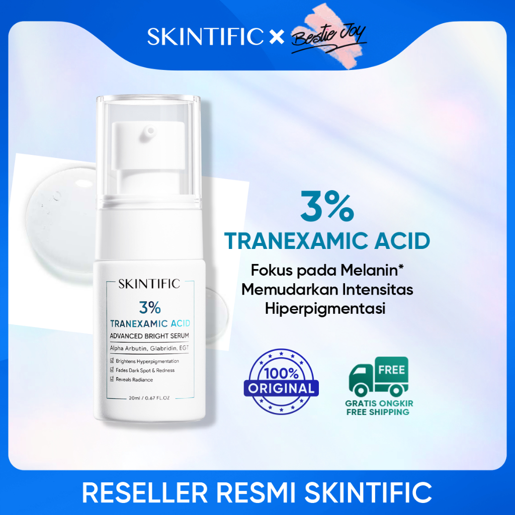 【New Launch】SKINTIFIC 3% Tranexamic Acid Advanced Bright Serum 20ML Serum pencerah Facial Serum Whitening Serum Skin Lightening Serum Wajah Skintific Brightening Serum Serum Wajah