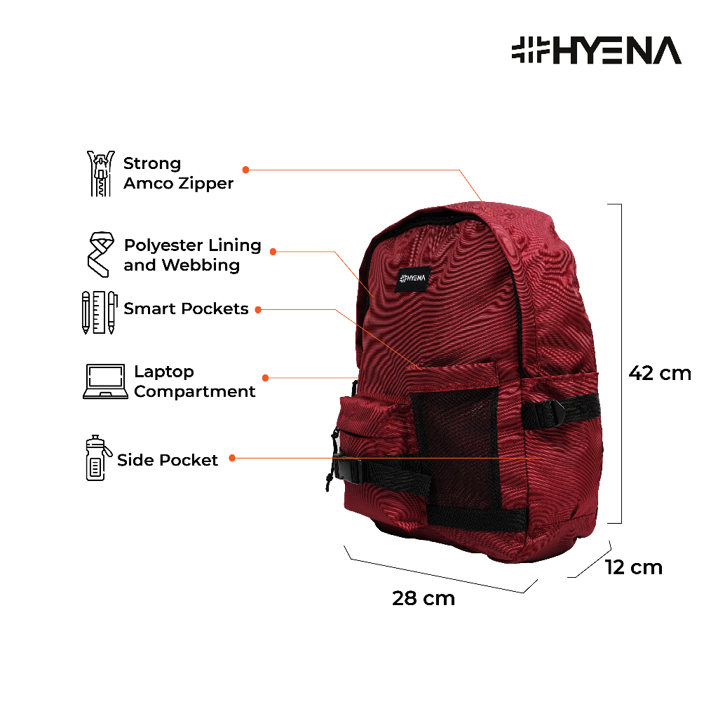 Hyena - Tas Ransel Backpack Pria dan Wanita  Aardwolf  (LP66)