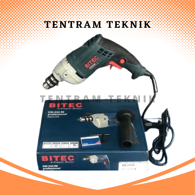 Bor 10mm DM 350 RE Bitec / Mesin Bor Tangan 10mm DM 350 Bitec / Bor Besi Kayu Keyless 10mm Bitec