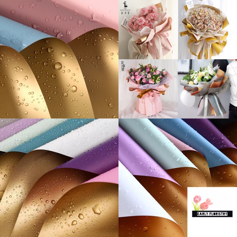 

1 Pack Bicolor Gold Bi Colour Gold Cellophane Flower Wrapping Kertas Bunga Buket Bouquet Bukan List Gold