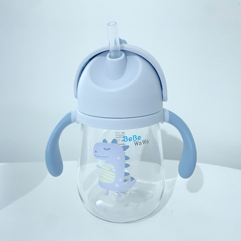 BeBeWaWa Dino Baby Straw Cup - Tritan Straw Cup - Botol Minum Bayi &amp; Anak