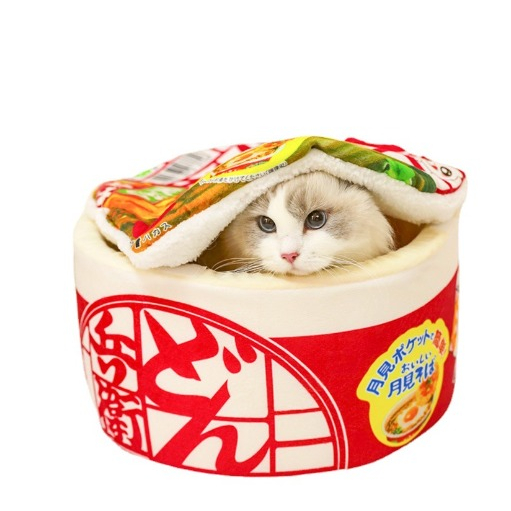 Ramen Noodle Bad Set / Kasur Kucing Bentuk Ramen / Ranjang Kucing Ramen