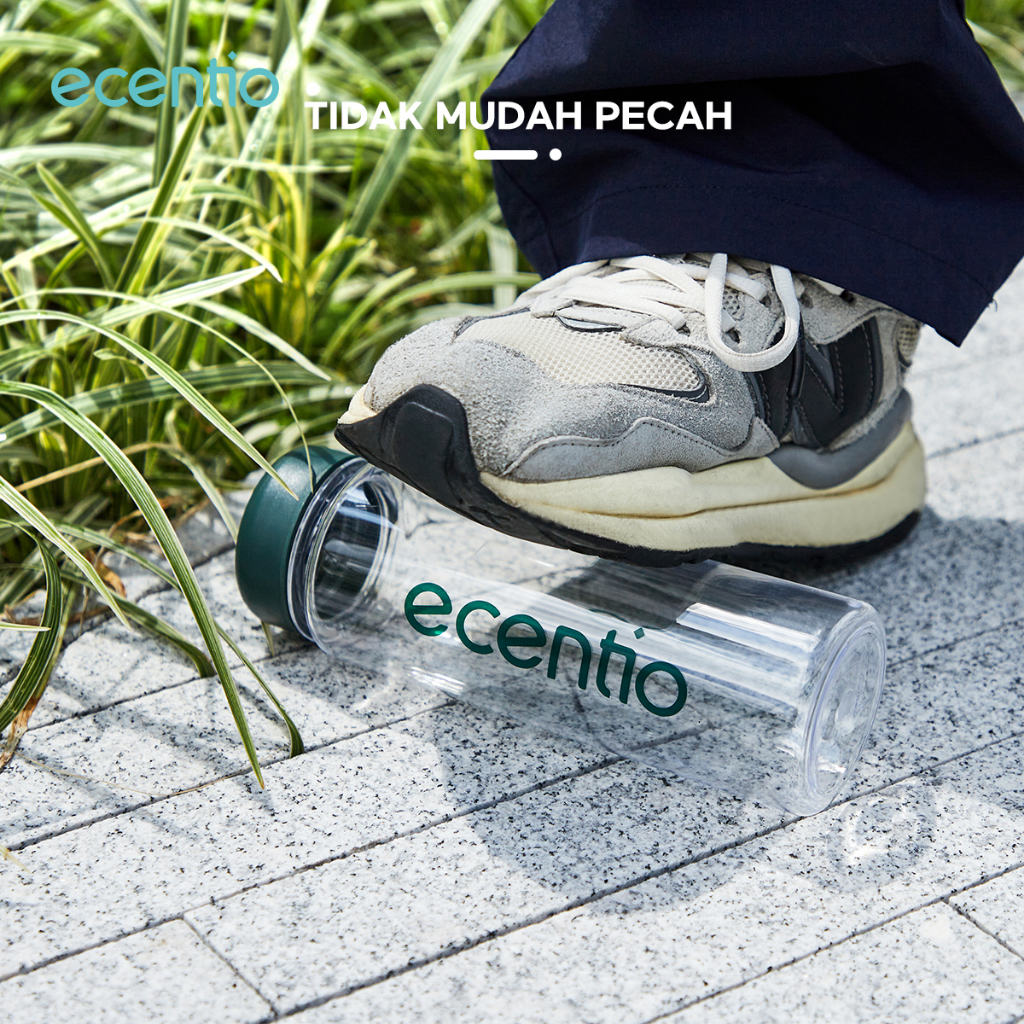 ecentio botol minum 500ml sport botol portabel  warna Biru muda tempat minum sport bening BPA free Water Bottles