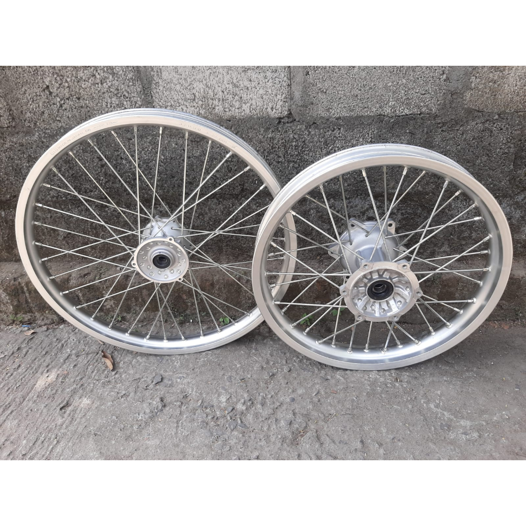 VELG SET ORIGINAL YAMAHA WR 155 RING 18 21 WHEELSET RODA WR155 ORI BAN TRAIL 18 21