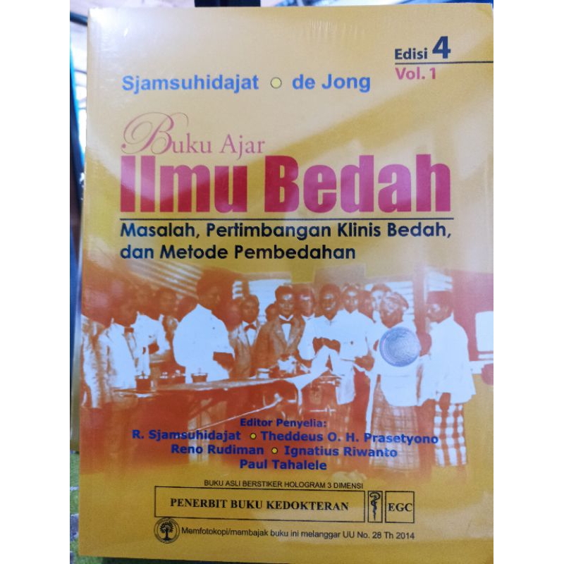 ORIGINAL & NEW BUKU AJAR ILMU BEDAH,EDISI 4 (SET 3 BUKU VOL 1,2,3),DE JONG, EGC