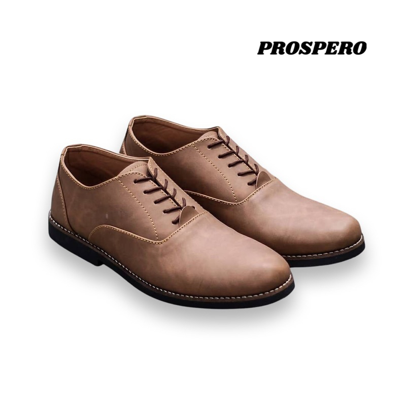 PROSPERO - Sepatu Pantofel Pria Demmble Tan