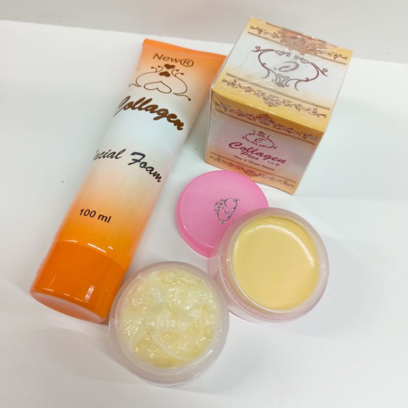 Paket Cream Dan Facial Foam Collagen &amp; Temulawak Murah - Pencerah Wajah