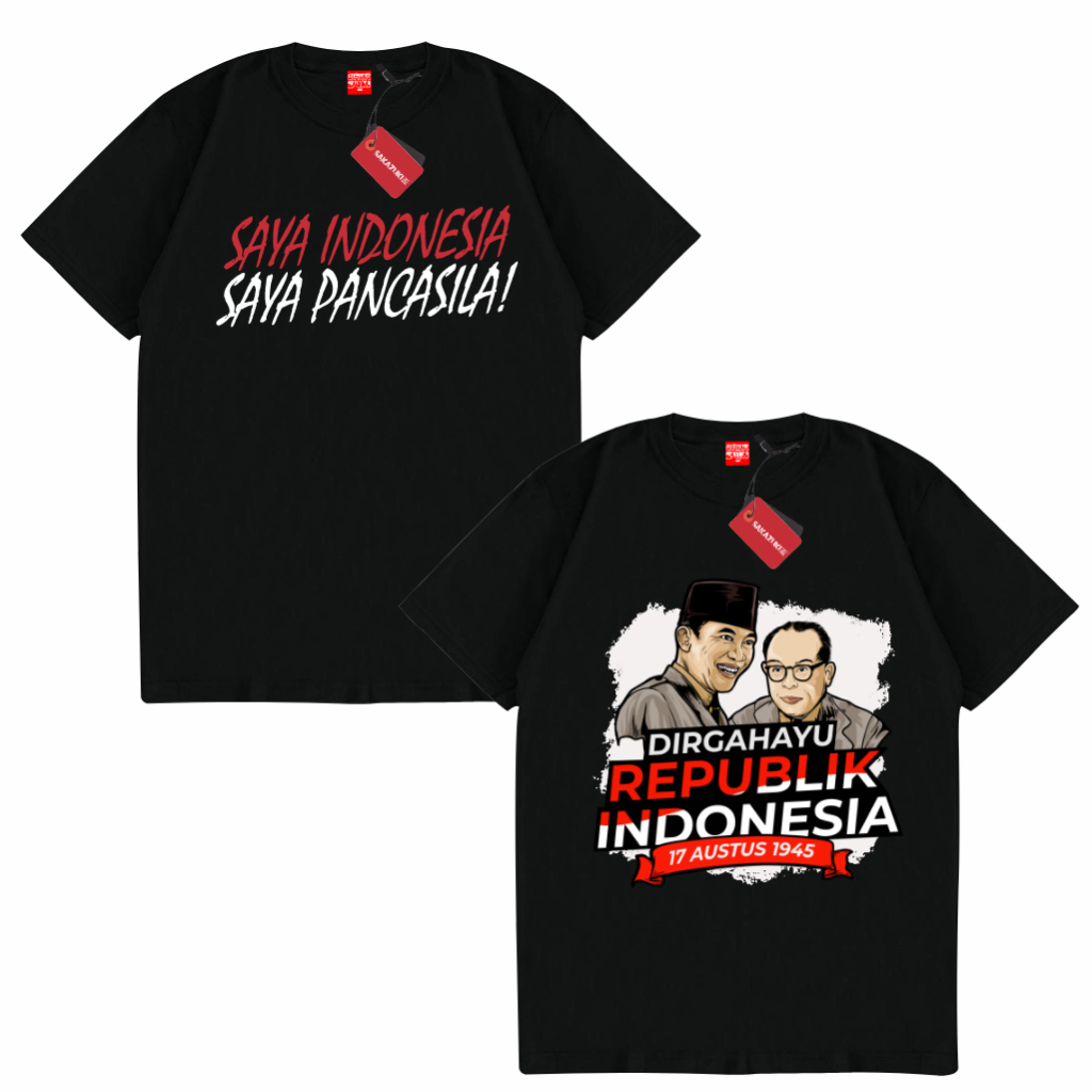GILAN Baju Kaos T Shirt Distro Unisex SAYA INDONESIA SAYA PANCASILA SOEKARNO HATTA Merdeka