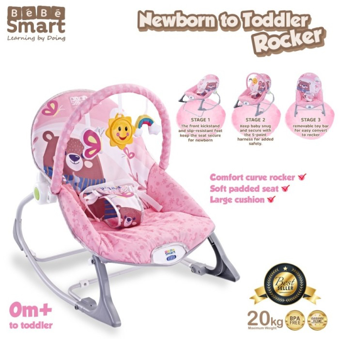 Makassar ! Bouncer Baby Newborn to Toddler Rocker Bebe Smart