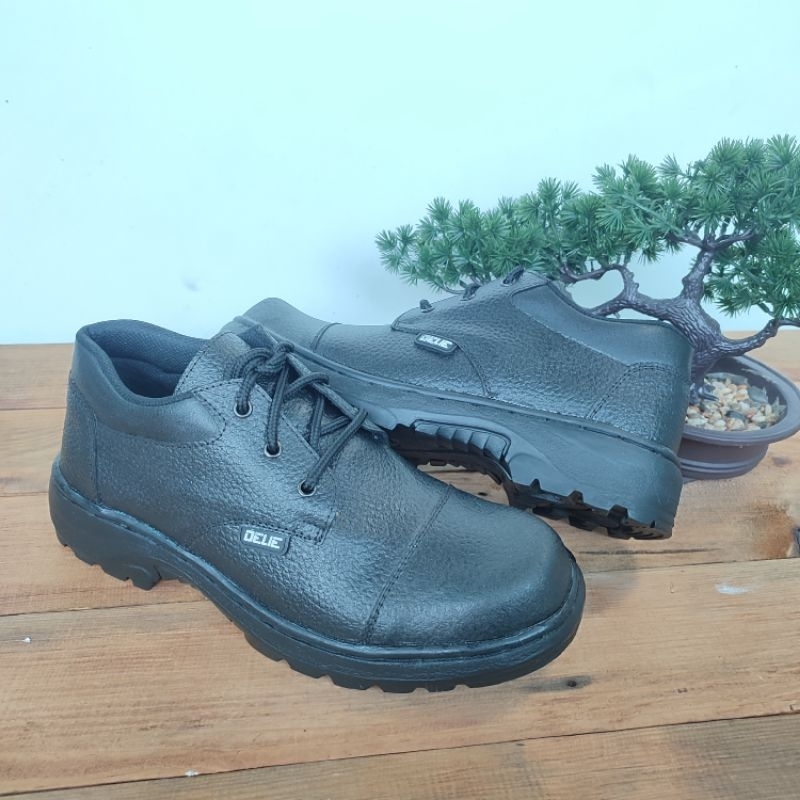 SEPATU SAFETY PRIA Ujung Besi Kulit Asli//Sepatu dinas murah pria