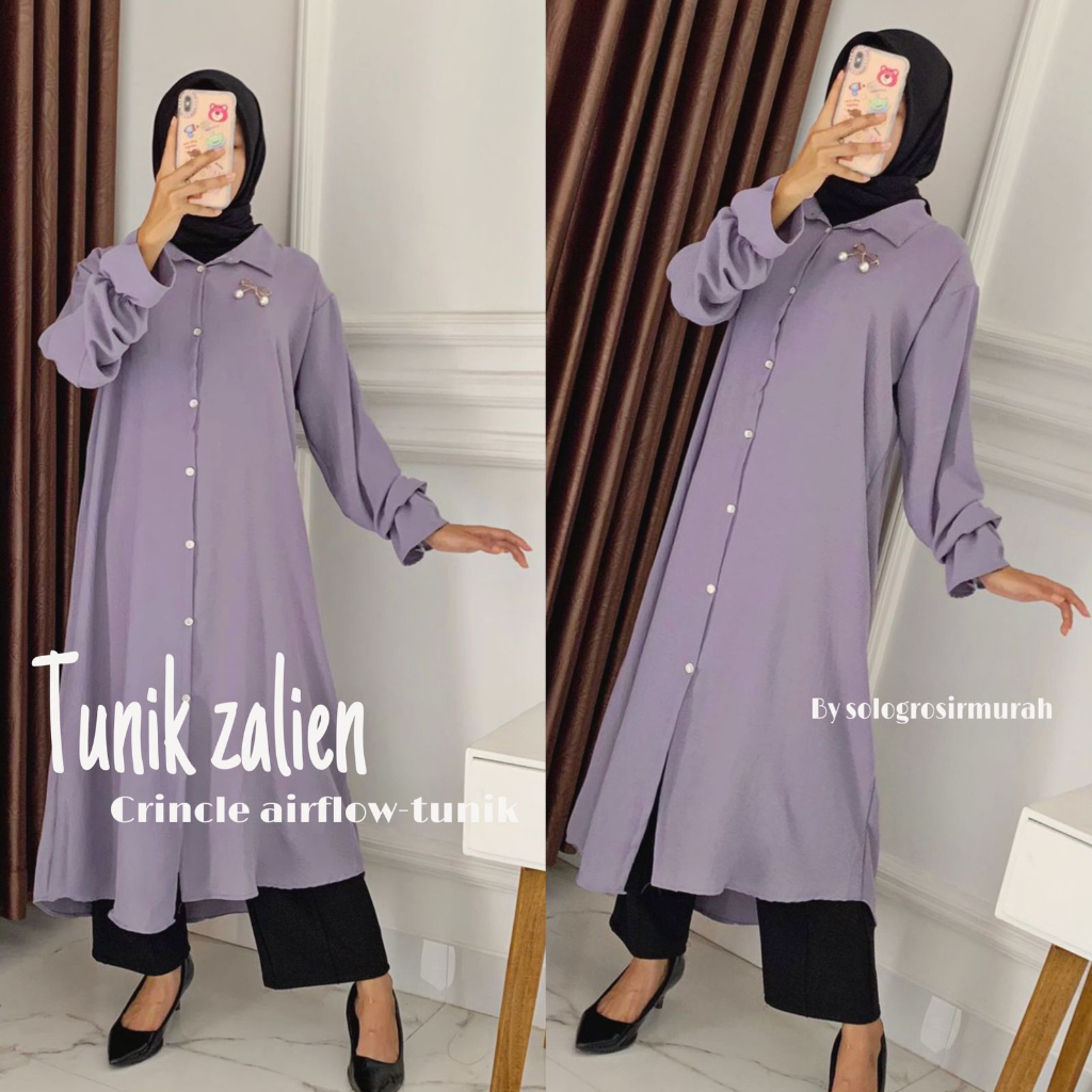 Zalien Tunik Long Crincle AIrflow LD 110cm