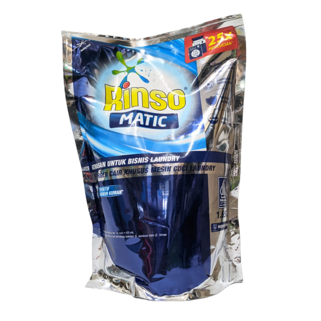 Rinso Matic Professional Deterjen Laundry Kiloan Cair 1.65L Rinso Cair Matic 1.65L rinso matic cair rinso matic deterjen cair mesin cuci