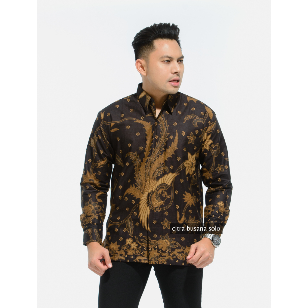 PEKSI COKLAT KLASIK Kemeja Batik Pria Full Furing Bahan Katun Primisima