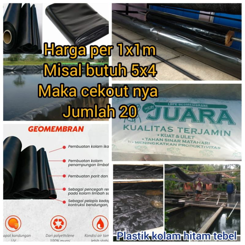 Terpal Kolam Plastik Geomembran Tebal Meteran Terpal Plastik kolam ikan meteran