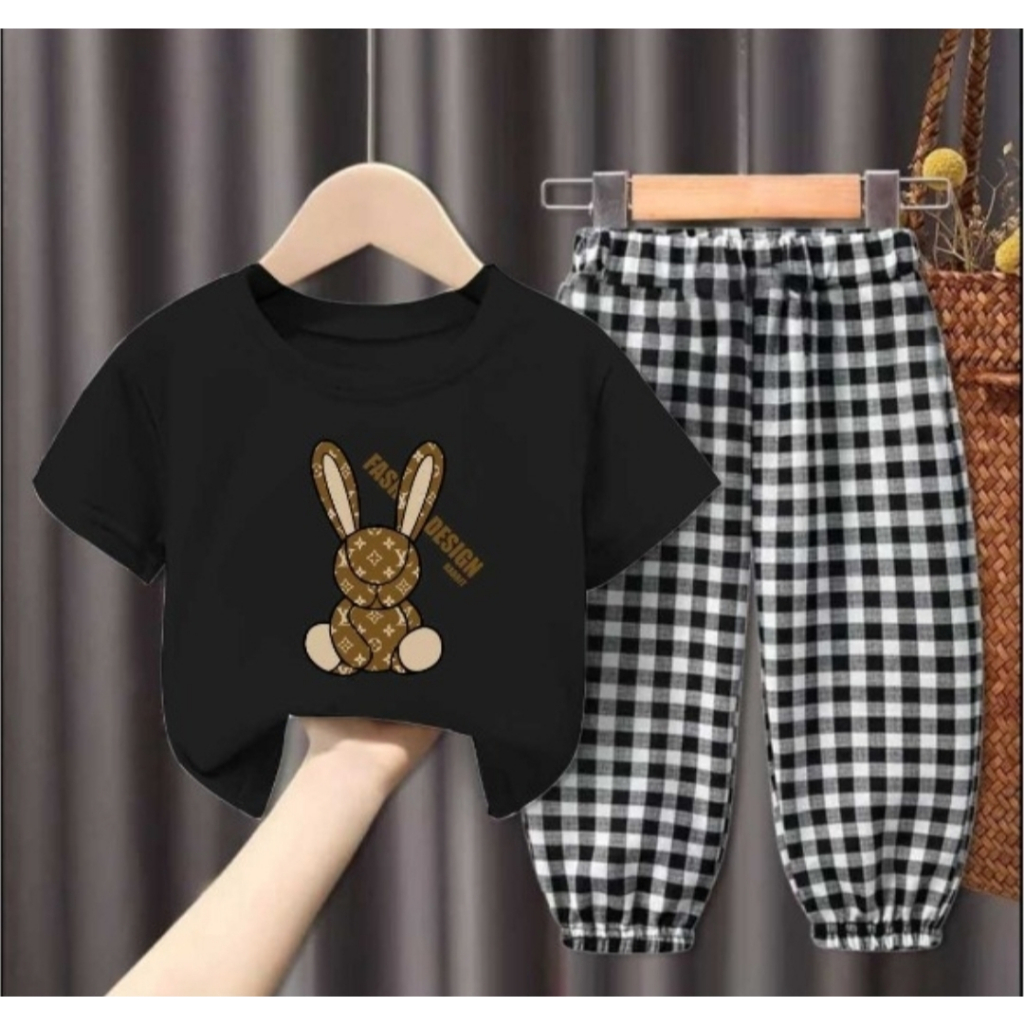 BAJU SETELAN ANAK KOTAK KOTAK PEREMPUAN