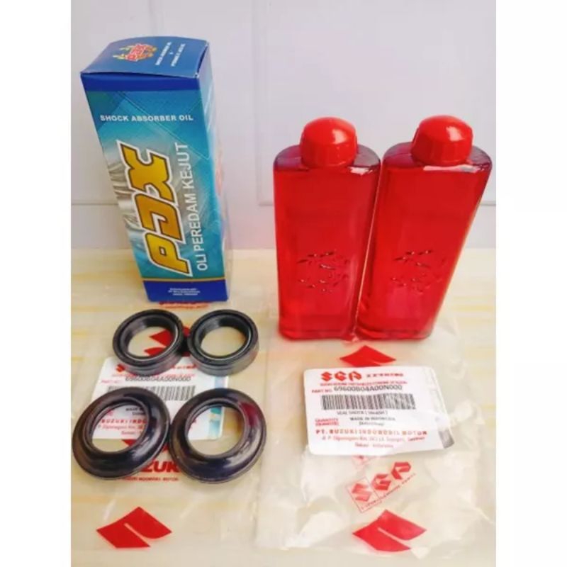 Paket Oil Shock depan + Seal shock + Seal abu Suzuki Smash lama/Smash new/Shogun/Spin/Satria fu 150/