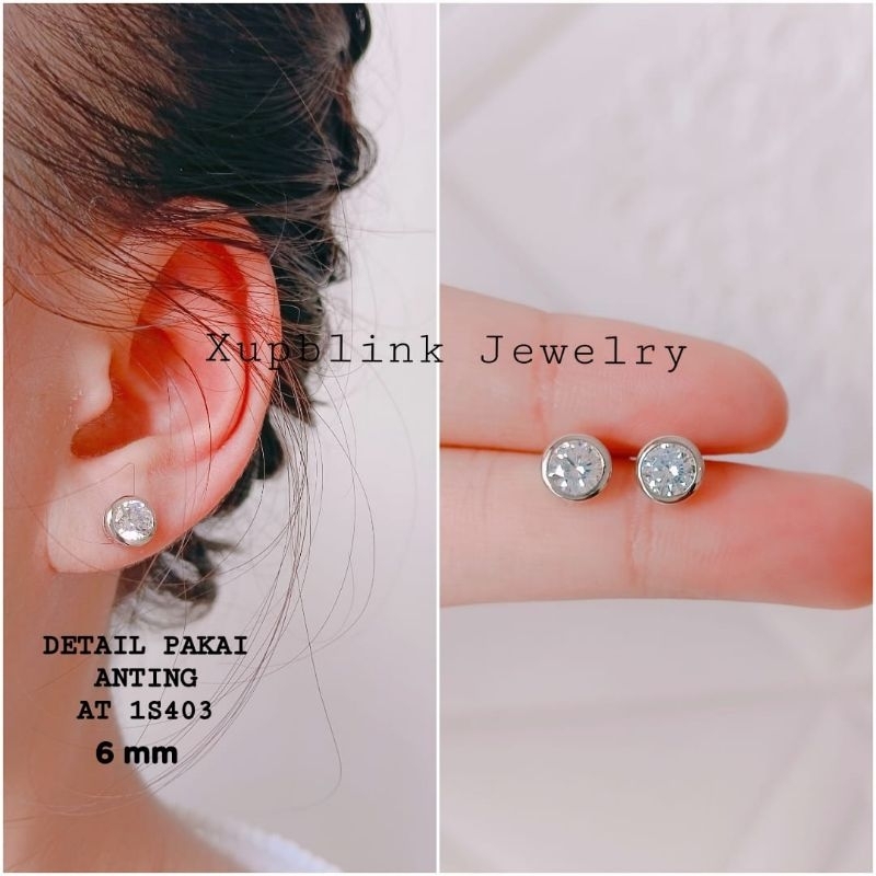 Anting Titanium Anti Karat Irish Permata Cocok Dipakai Sehari-hari