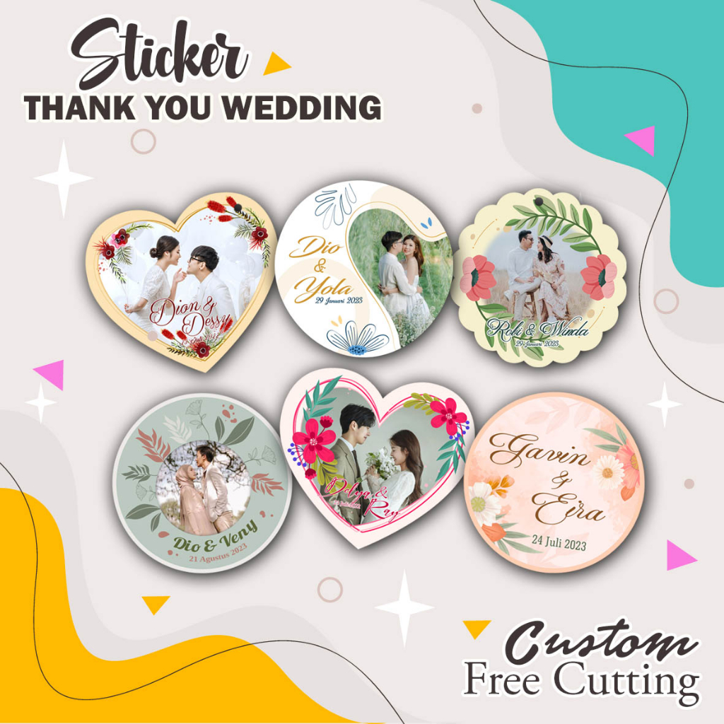 STICKER THANK YOU WEDDING/UCAPAN TERIMA KASIH SOUVENIR/STICKER SOUVENIR CUSTOM