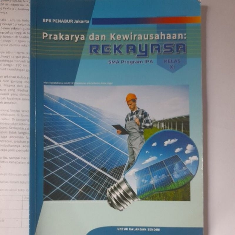 Buku Prakarya Rekayasa Kelas 10 dan 11 BPK PENABUR