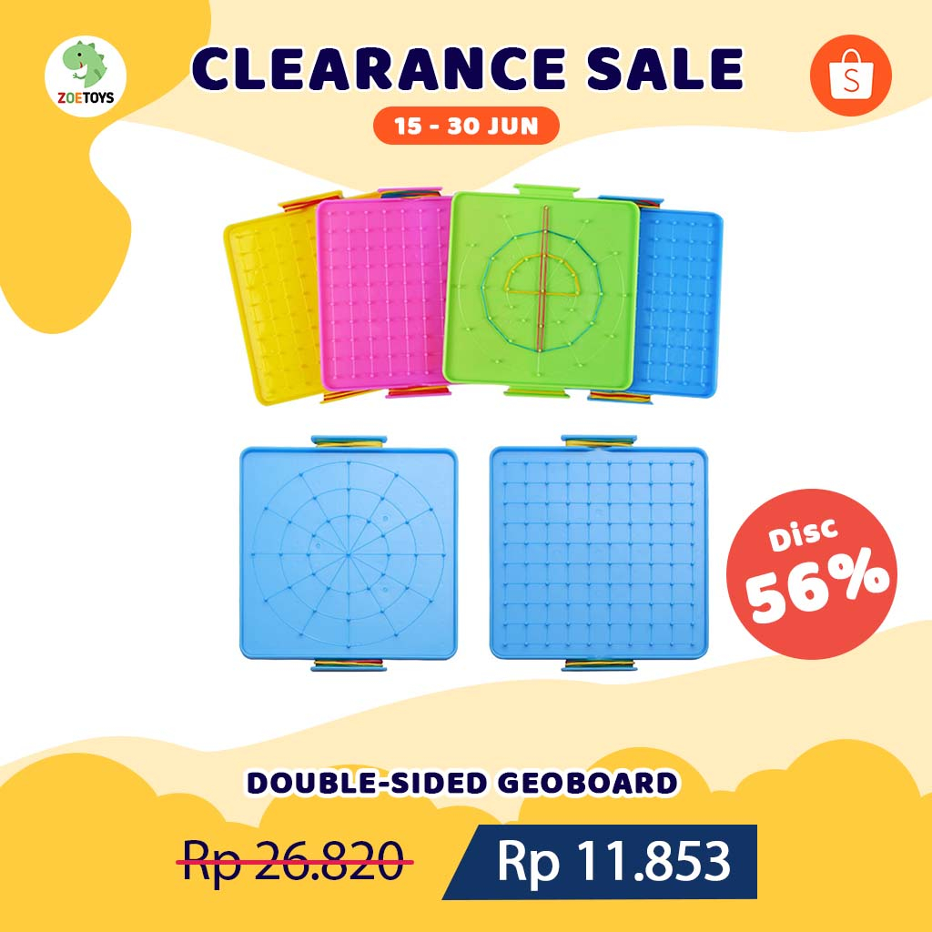 Zoetoys Double-Sided Geoboard | Board Dua Sisi Papan Geometri | Mainan Edukasi Anak