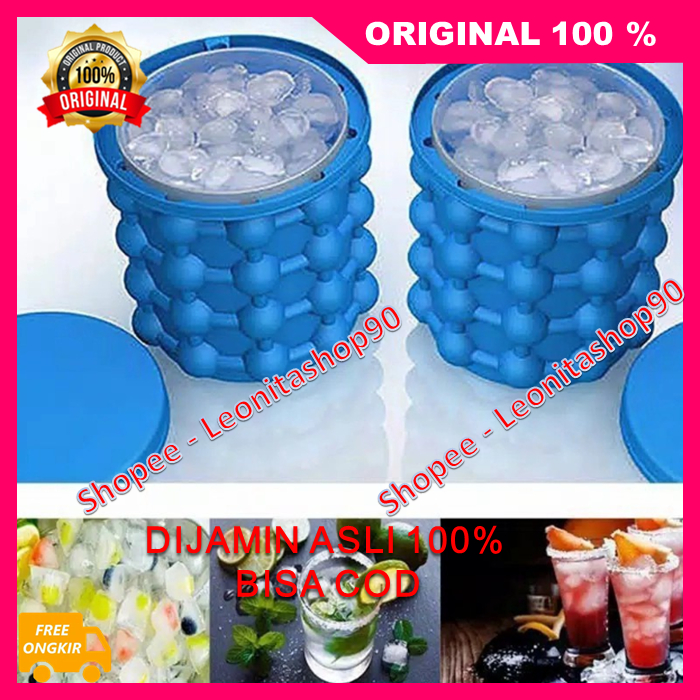 Ember Cetakan Es Silikon Cetakan Es Batu Silikon Cetakan Es Batu Bulat Kristal Pencetak Es 100% ORIG