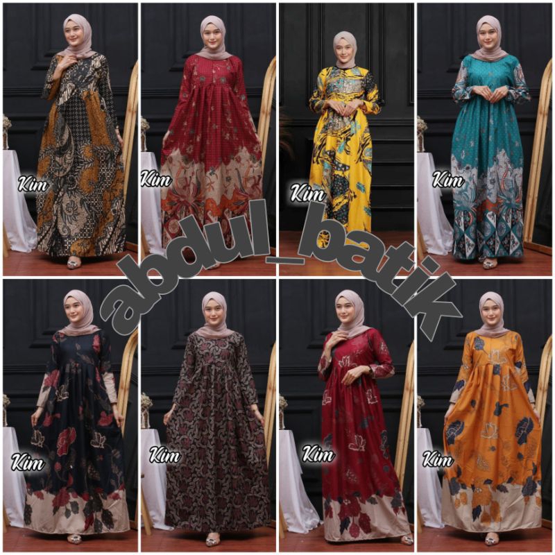 GAMIS BATIK JUMBO SRIWEDARI MAXI BUMIL/BUSUI KATUN SOGAN ALLSIZE &amp; JUMBO