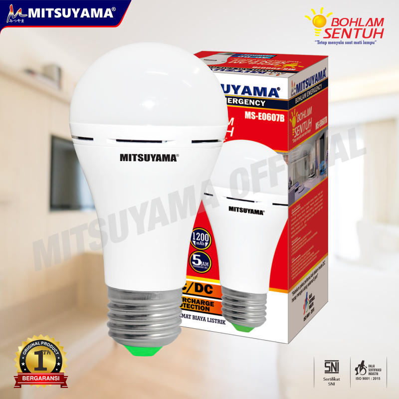 Bohlam Lampu LED Emergency 7watt Ajaib Sentuh Mitsuyama MS-E0607B