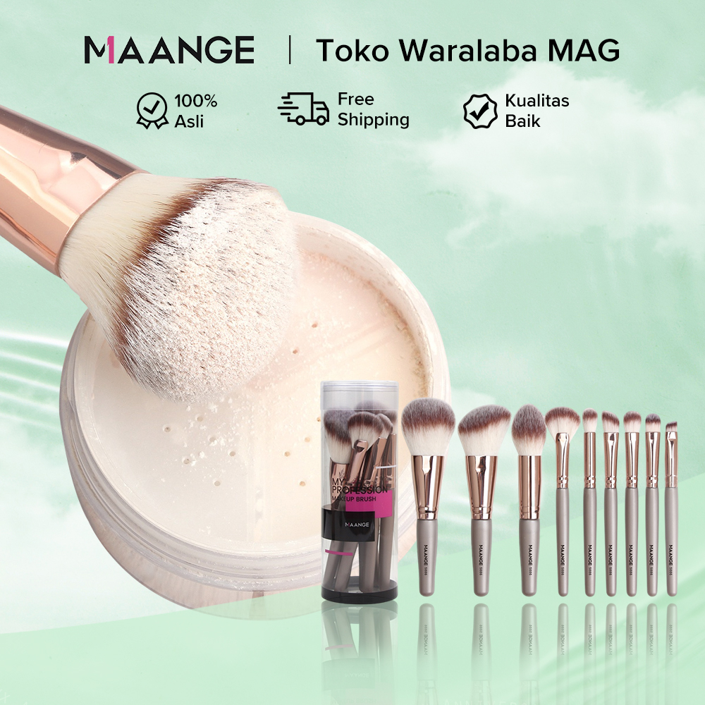 MAANGE 9 Pcs/Set Makeup Brush Set Rambut Lembut Fluffy Blush On Bubuk Concealer Eyeshadow Blending Sikat Besar Alat Kecantikan Untuk Wanita 5886