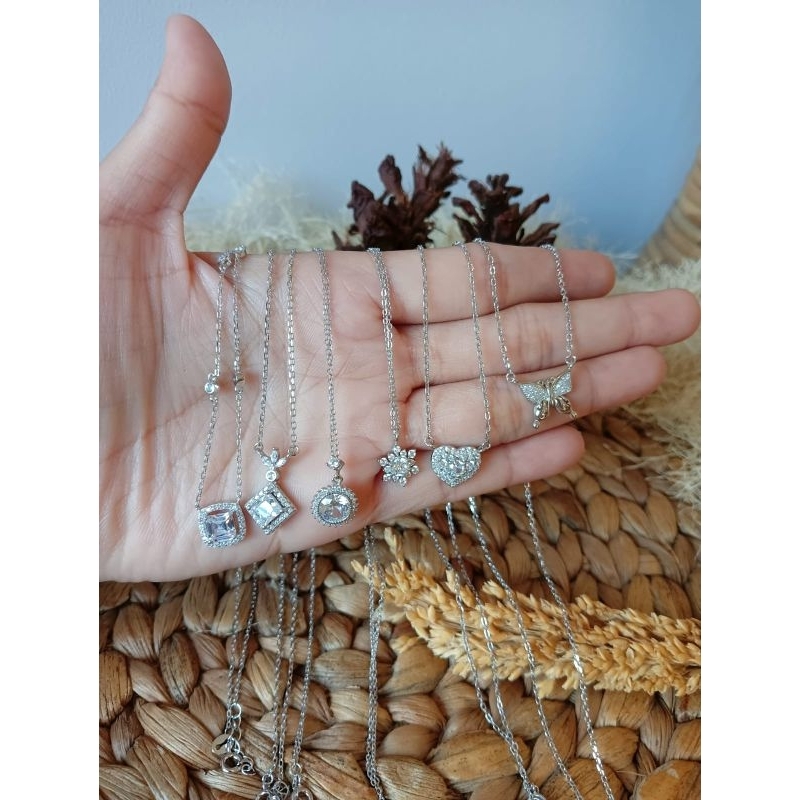 kalung perak zircon