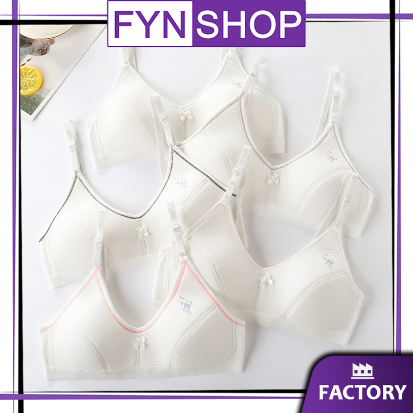 Fynshop ♛ UW120 Bra Remaja Dengan Pengait Tali Penyesuaian Pakaian Dalam Remaja Anak Perempuan