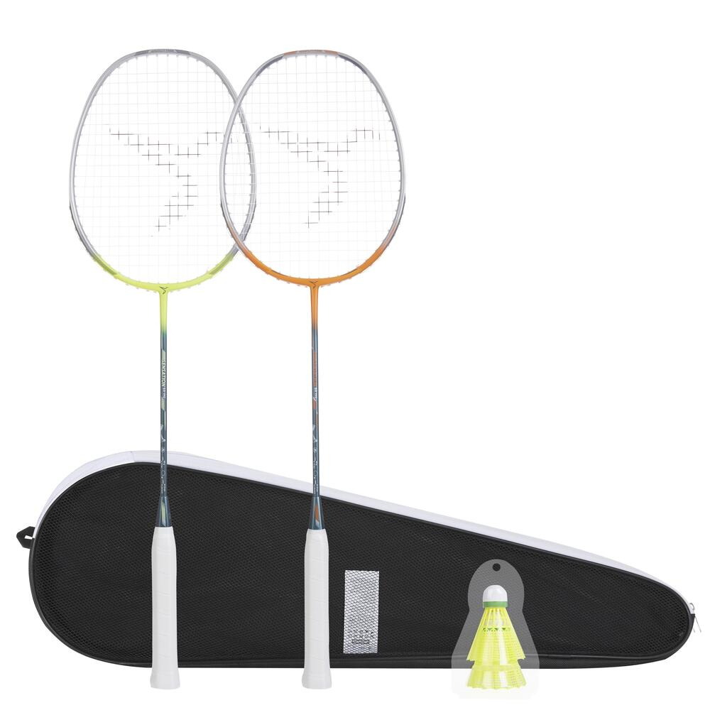 Decathlon Perfly 1 Set Raket Badminton Dewasa BR190 Kuning/Orange - 8736755