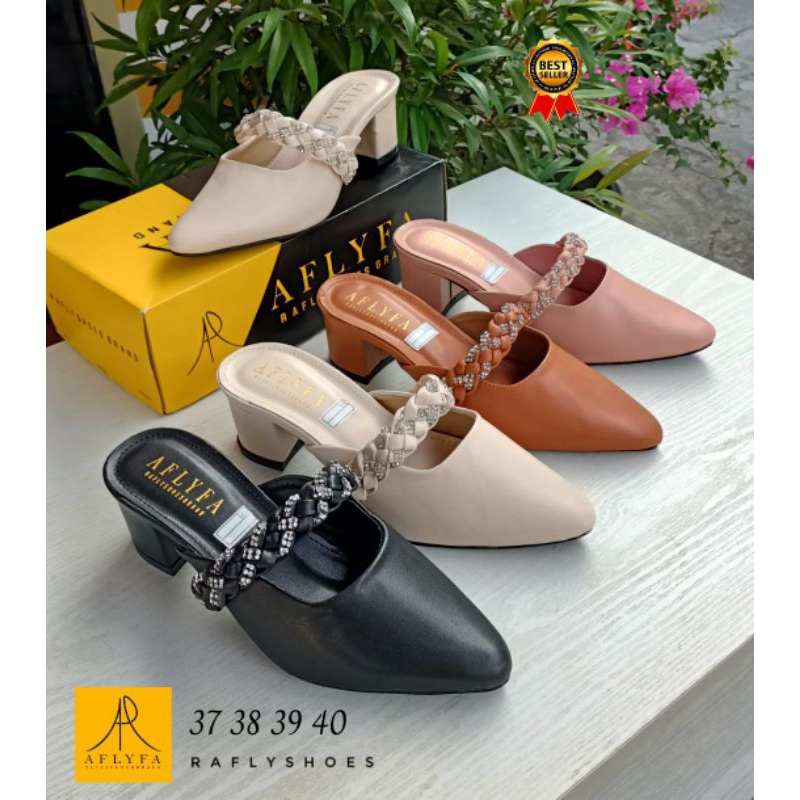 Realpict | Heels Slop Mutiara Import by Aflyfa Shoes