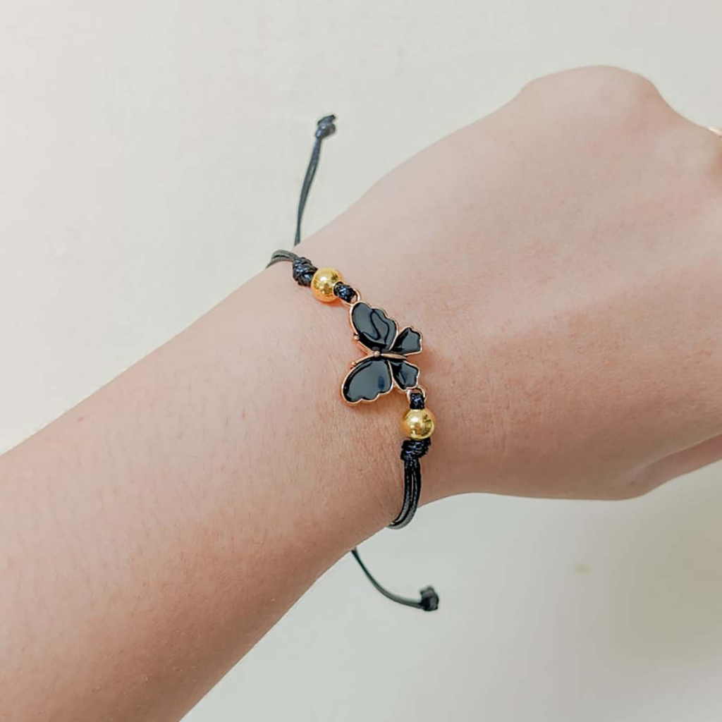 Gelang Tali Korea Manik Butterfly Kupu Aesthetic Pepe Series