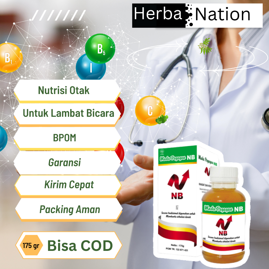 Madu pegagan NBF1|nutrisi anak pintar|penambah nafsu makan|memperbaiki daya ingat   Pegagan NB nutri