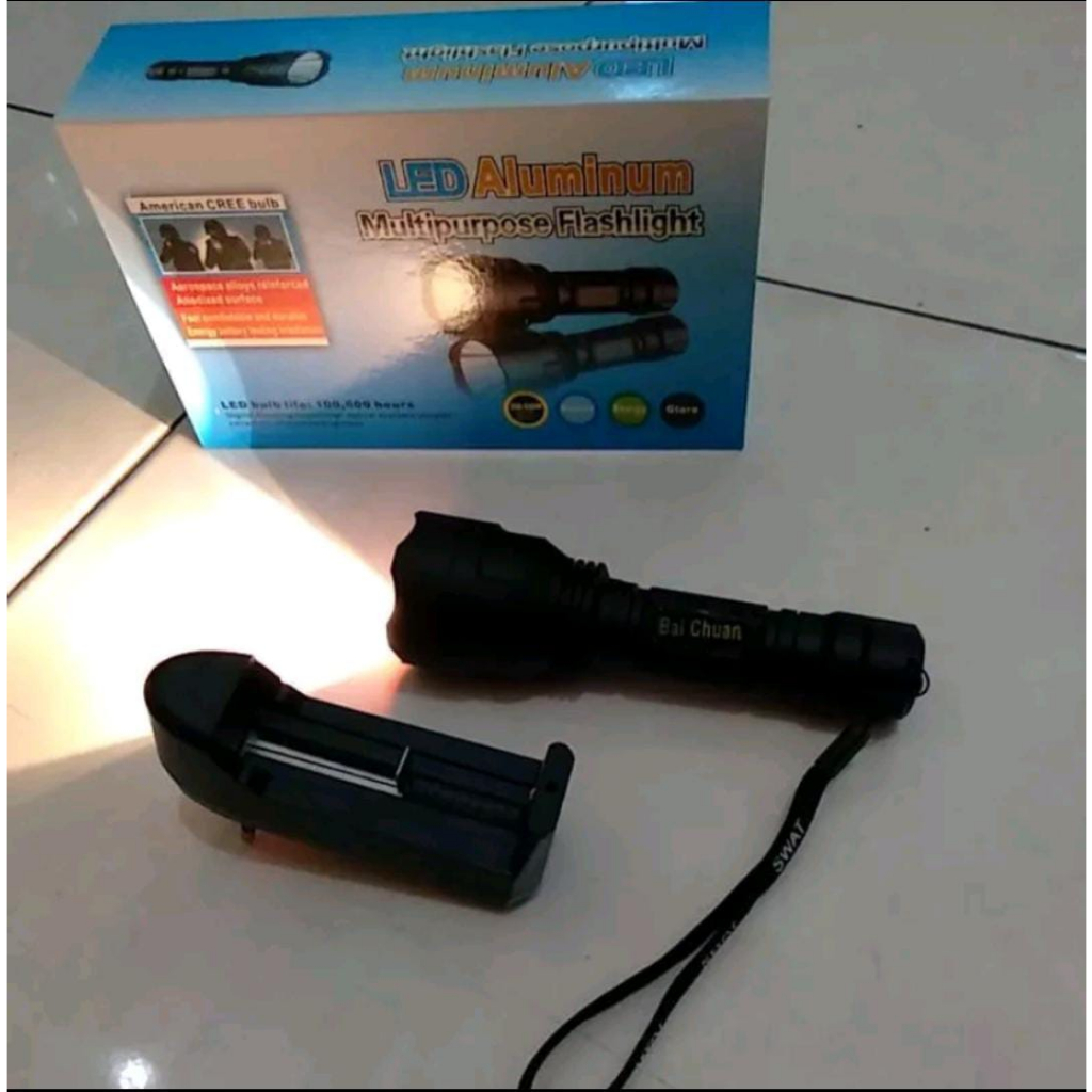 *COD* Paket Senter LED Cahaya Kuning C8 - Senter Senapan Cahaya kuning - Senter LED cahaya kuning