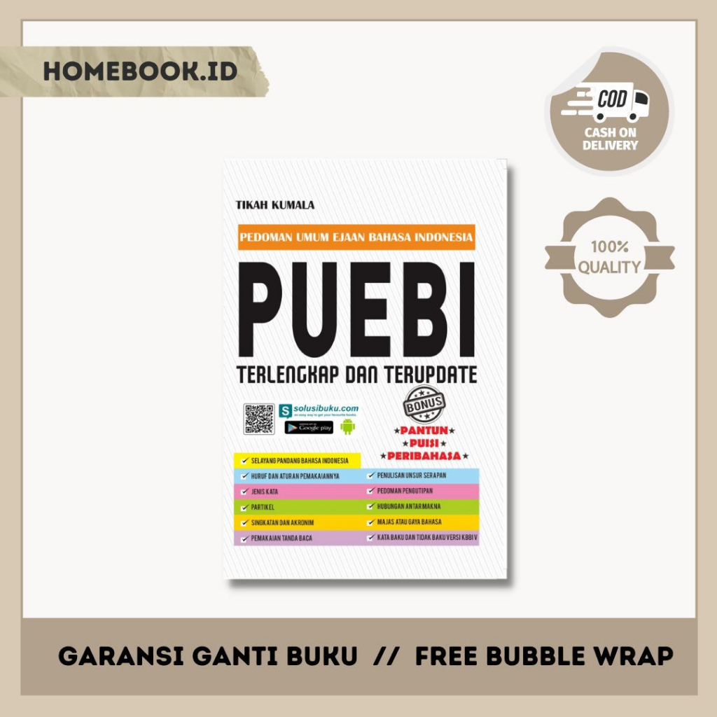 BUKU BAHASA : PUEBI : Terlengkap & Terupdate : buku Bahasa Indonesia : KBBI / Buku Sekolah