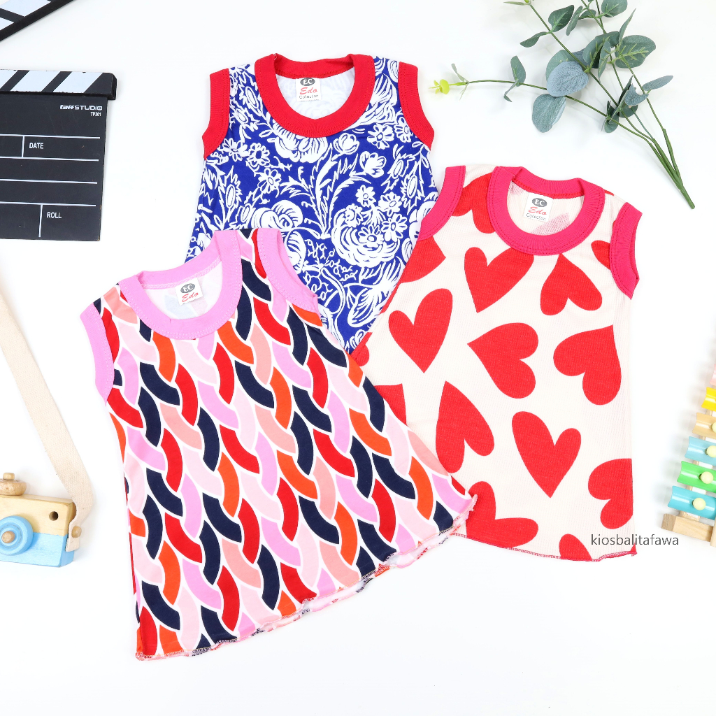 Set 3 Pcs Daster Bayi Usia 0-12 Bulan, Bahan Kaos Nyaman