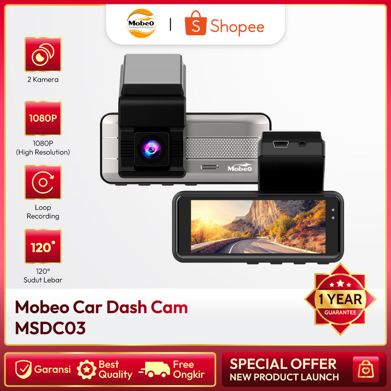 (BERGARANSI)  Mobeo Car Dash Cam MSDC03 (Front and Rear Camera)