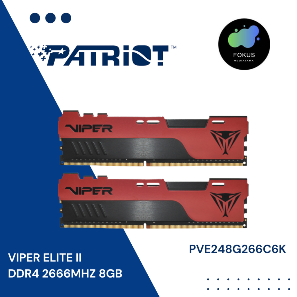 Patriot Viper Elite II 8GB (2x4GB) DDR4 2666Mhz Kit PVE248G266C6K