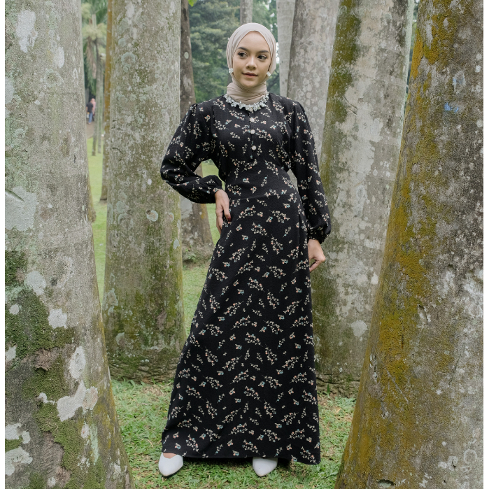 DRESS AURELIA KRINKLE PREMIUM GAMIS DRESS PANJANG MUSLIM B673