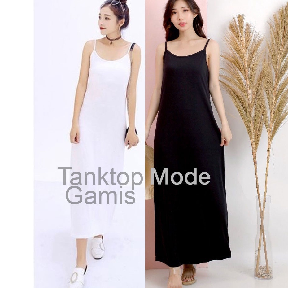 Inner manset dalaman tanktop baju kaftan tanpa lengan bahan jersey, manset warna hitam putih tanpa lengan tanktop tali untuk dalaman baju caftan