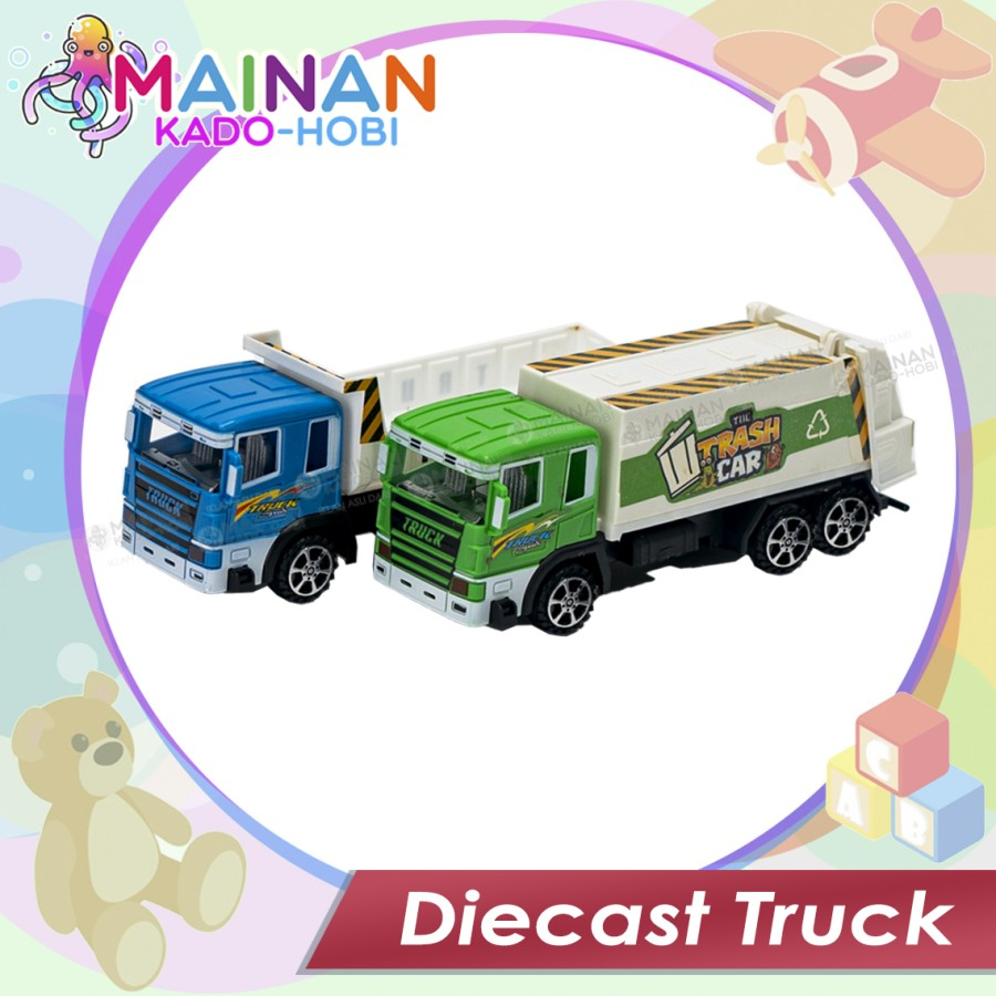 HADIAH KADO MAINAN ANAK LAKI MINIATUR DIECAST TRASH TRUCK KONSTRUKSI