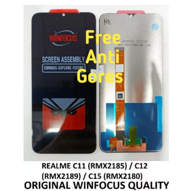Lcd Torchscreen Hp Fullset Realme C11 / C12 / C15 Original Winfokus Quality. Free Dus Packing & Bubb