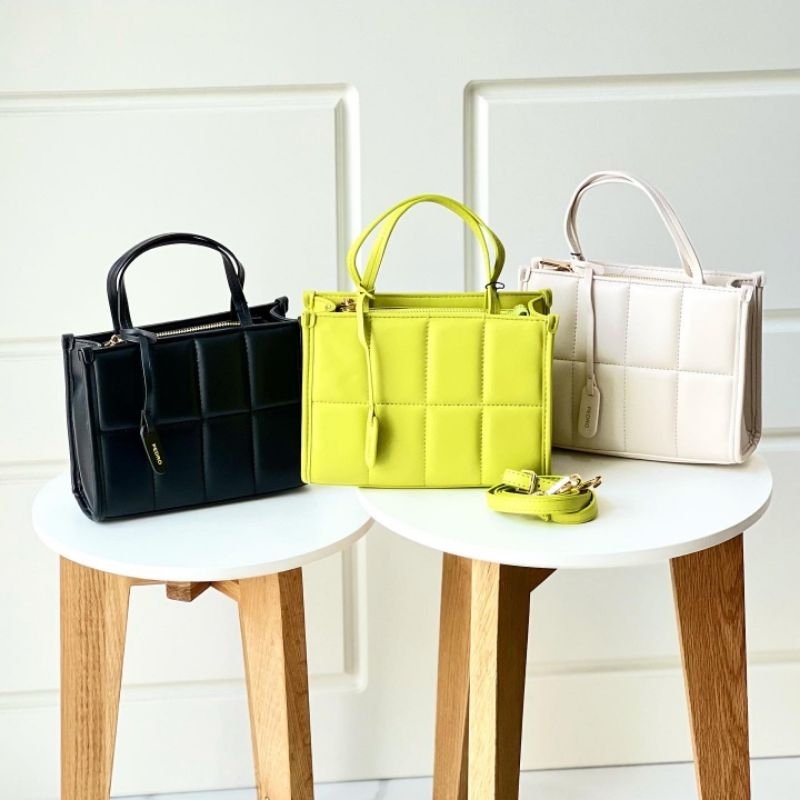 PROMO Tas Pedro selempang jinjing hitam putih beige hijau lime lemon