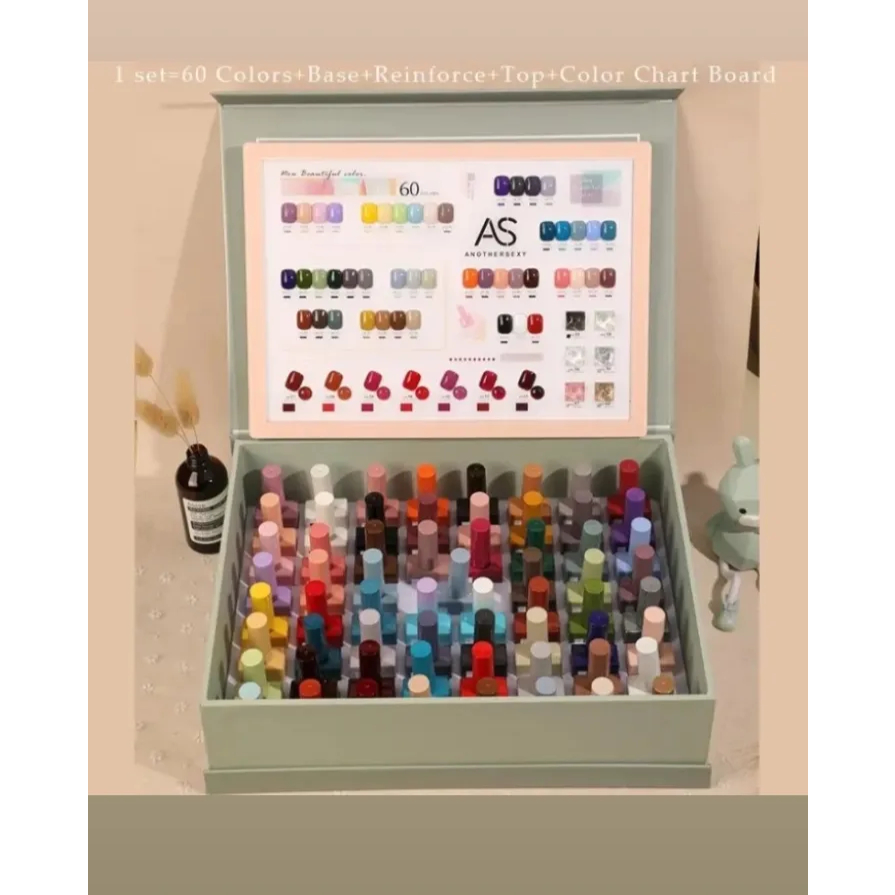 AS GEL POLISH SET 60 WARNA KUTEK UV 1 SET READY STOCK